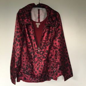 Polyester jacket with matching tank.